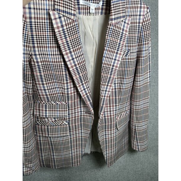 Veronica Beard 4 Plaid Blazer Jacket Lined One Button Multicolor Cotton Blend - Picture 14 of 16